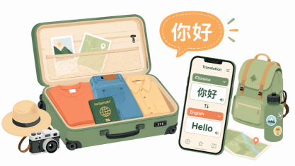 Travel packing checklist icon for China trip
