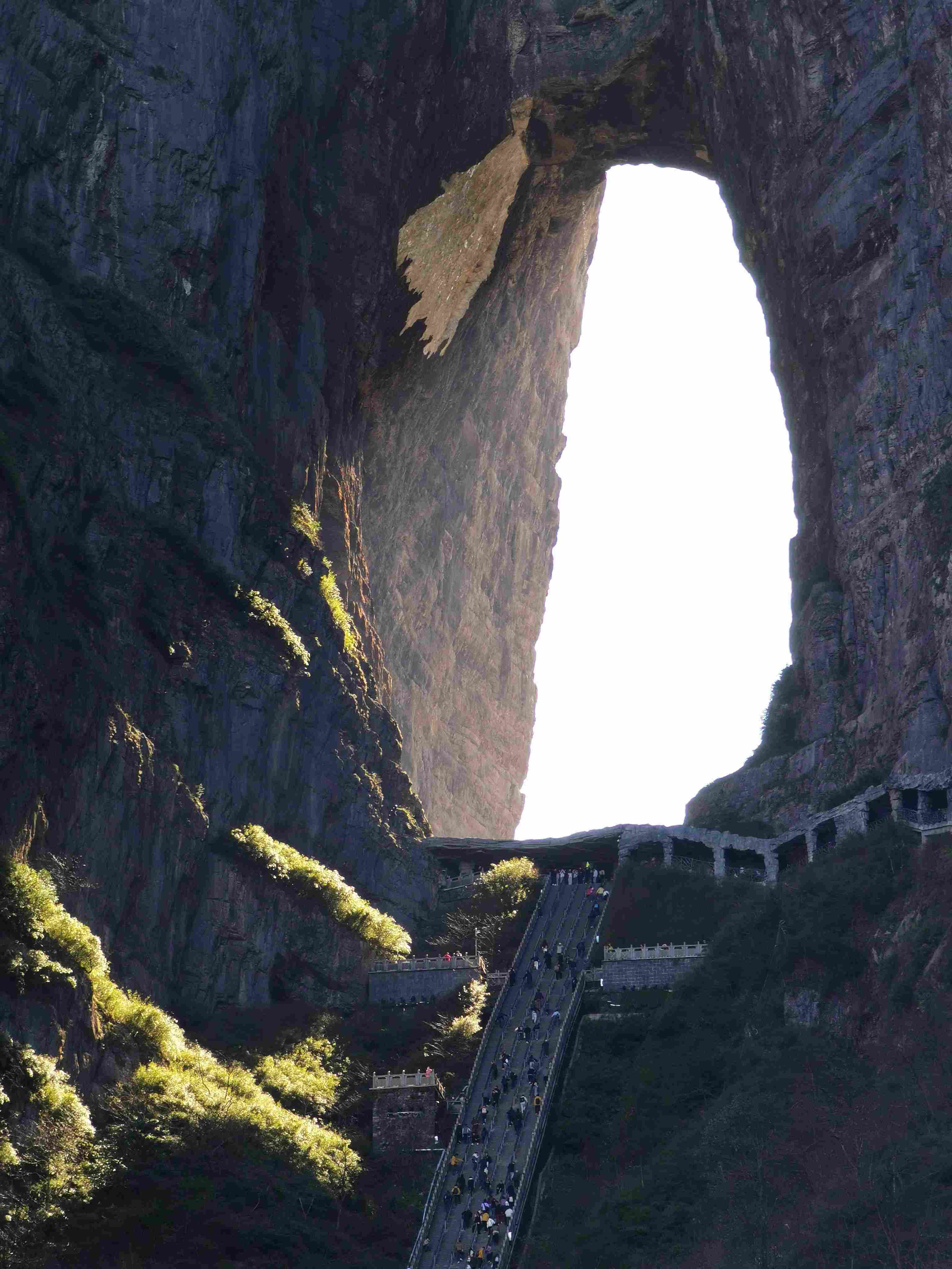 Tianmen Mountain natural arch cave in Zhangjiajie, China